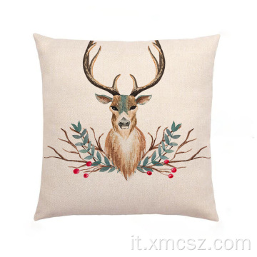 Tema newdeer carino in lino in cotone popolare cuscino